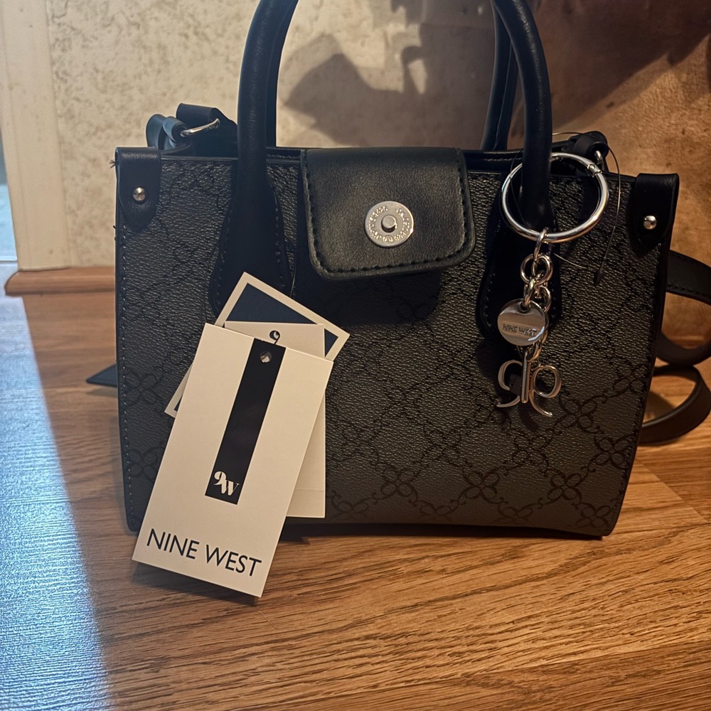 Nine West Black and Gray Satchel